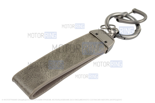 Корпус ключа зажигания без чипа с алюминиевым чехлом (серый с текстурой кожи) для Лада Ларгус