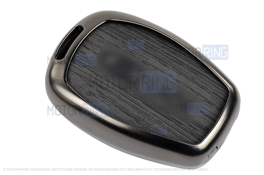 Корпус ключа зажигания с жалом (без чипа) с алюминиевым чехлом (текстура черного дерева) для Лада Ларгус