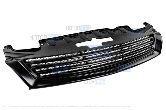 Решетка радиатора 21192 4 полосы с сеткой для Лада Калина 2