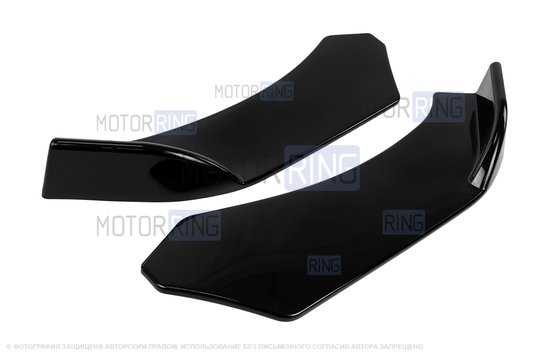 Нижняя накладка (сплиттер) переднего бампера Sal-Man в стиле БМВ черный лак универсальная