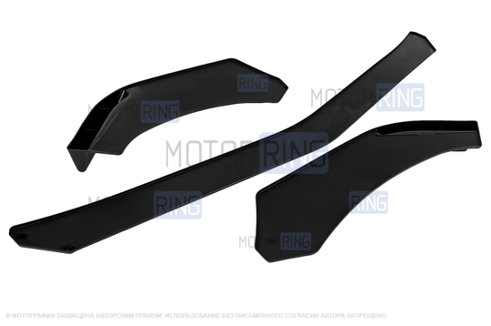 Нижняя накладка (сплиттер) переднего бампера Sal-Man в стиле БМВ черный лак универсальная