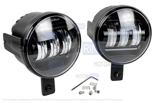 Двухцветные диодные ПТФ Sal-Man 50W 4600lux 3 линзы для Hyundai ix35, Tucson 2