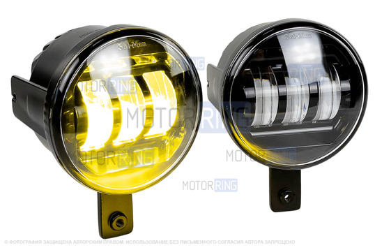 Двухцветные диодные ПТФ Sal-Man 50W 4600lux 3 линзы для Hyundai ix35, Tucson 2