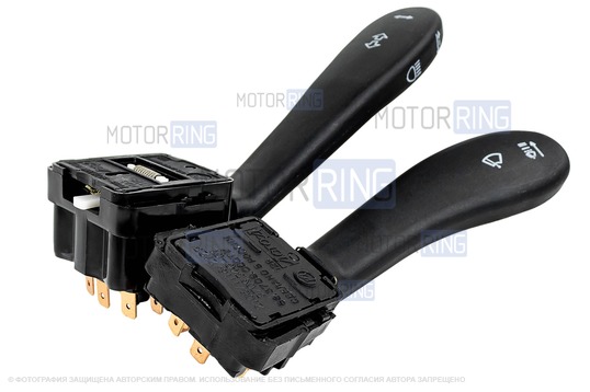 Комплект подрулевых переключателей нового образца с пыльниками (без провода) для ВАЗ 2108-21099, 2110-2112, 2113-2115, Шевроле Нива, Лада Нива Тревел