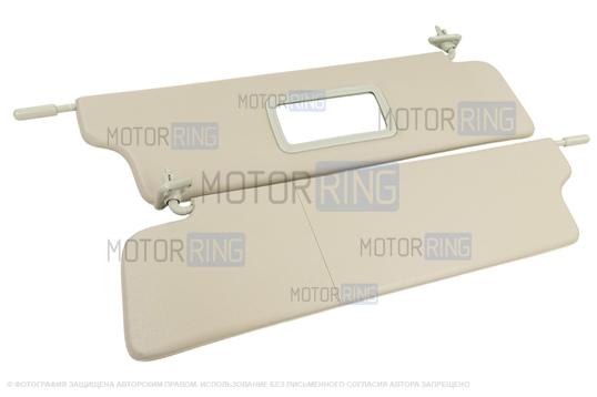 Cолнцезащитные козырьки с зеркалом и центральным кронштейном для Лада 4х4 (Нива) 1993-2019 г.в.