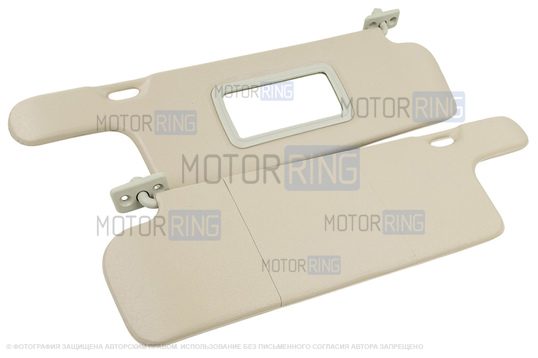 Солнцезащитные козырьки с зеркалом, крючками и комплектом саморезов для ВАЗ 2108-21099, 2113-2115