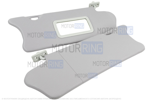 Солнцезащитные козырьки с зеркалом, крючками и комплектом саморезов для ВАЗ 2110-2112