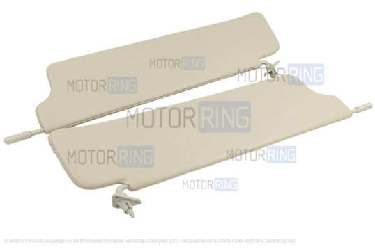 Cолнцезащитные козырьки с зеркалом, центральным кронштейном и комплектом саморезов для Лада 4х4 (Нива) 1993-2019 г.в.