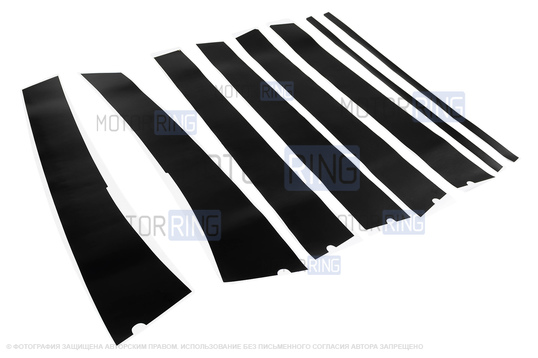 Наклейки стоек дверей черные матовые под кузов универсал для Лада Калина, Калина 2, Гранта FL_1