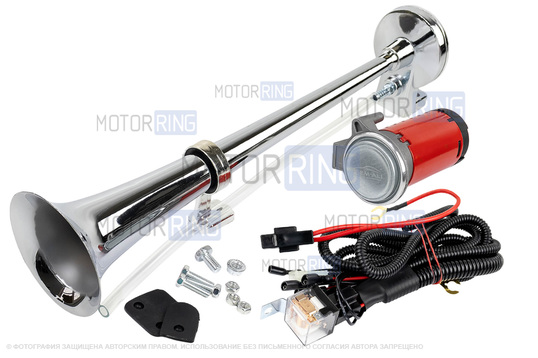 Рожковый воздушный звуковой сигнал SEM-ALI 140 c проводкой штатного подключения для ВАЗ 2108-21099, 2110-2112, 2113-2115, Лада Калина, Калина 2, Гранта, Гранта FL, Приора, Веста, Веста NG, Нива 4х4, Нива Легенд, Нива Тревел, Шевроле Нива_1