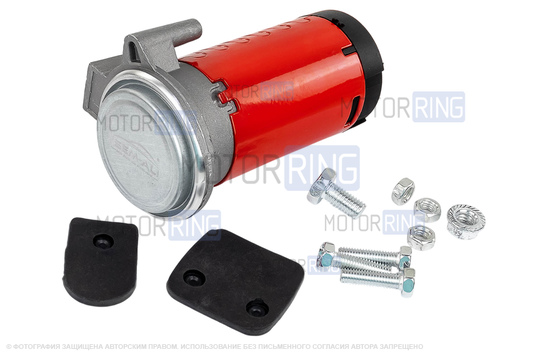 Рожковый воздушный звуковой сигнал SEM-ALI 140 c проводкой штатного подключения для Renault, Citroen, Peugeot 1 поколения