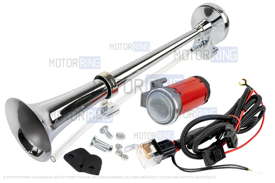 Рожковый воздушный звуковой сигнал SEM-ALI 140 c проводкой штатного подключения для Skoda, Audi, Seat, Volkswagen 1 поколения_1