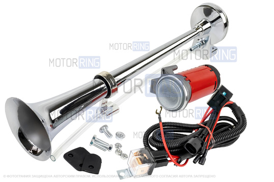 Рожковый воздушный звуковой сигнал SEM-ALI 140 c проводкой штатного подключения для BMW 2 поколения_1