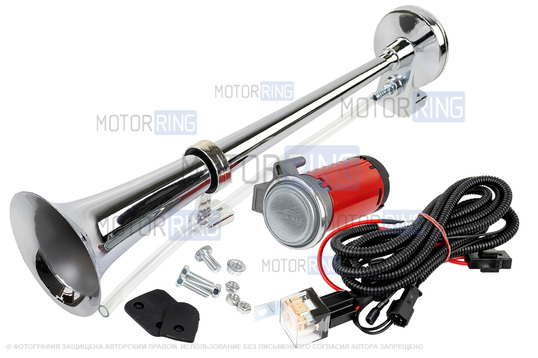 Рожковый воздушный звуковой сигнал SEM-ALI 140 c проводкой штатного подключения для Hyundai, KIA 2 поколения_1