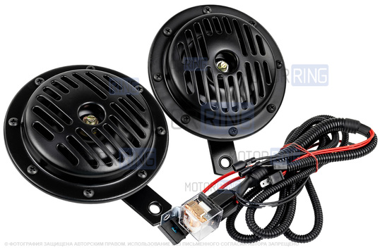 Дисковый воздушный звуковой сигнал SEM-ALI 135 c проводкой штатного подключения для Mercedes, Nissan, Suzuki 1 поколения_1