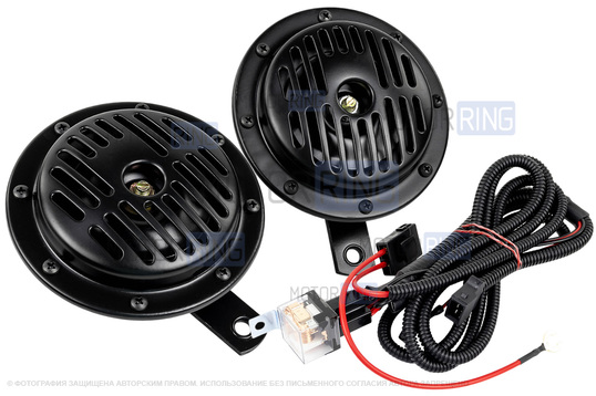 Дисковый воздушный звуковой сигнал SEM-ALI 135 c проводкой штатного подключения для Renault, Citroen, Peugeot 1 поколения_1