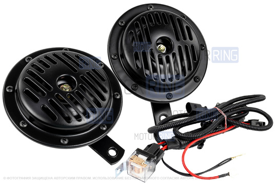 Дисковый воздушный звуковой сигнал SEM-ALI 135 c проводкой штатного подключения для Skoda, Volkswagen, Audi, Mercedes-Benz, Seat 2 поколения_1