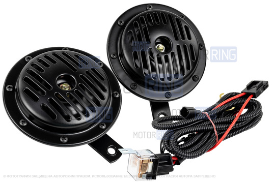 Дисковый воздушный звуковой сигнал SEM-ALI 135 c проводкой штатного подключения для Honda 1 поколения_1