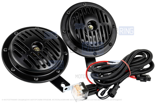 Дисковый воздушный звуковой сигнал SEM-ALI 135 c проводкой штатного подключения для Hyundai, KIA 2 поколения_1