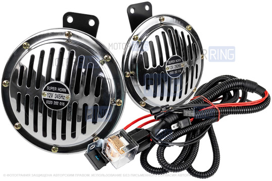 Дисковый воздушный звуковой сигнал SEM-ALI 145 c проводкой штатного подключения для Mercedes, Nissan, Suzuki 1 поколения_1