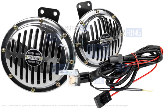 Дисковый воздушный звуковой сигнал SEM-ALI 145 c проводкой штатного подключения для KIA, Hyundai 1 поколения_1