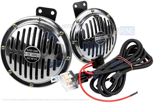 Дисковый воздушный звуковой сигнал SEM-ALI 145 c проводкой штатного подключения для Renault, Citroen, Peugeot 1 поколения_1