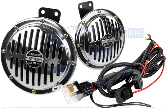 Дисковый воздушный звуковой сигнал SEM-ALI 145 c проводкой штатного подключения для Skoda, Audi, Seat, Volkswagen 1 поколения_1