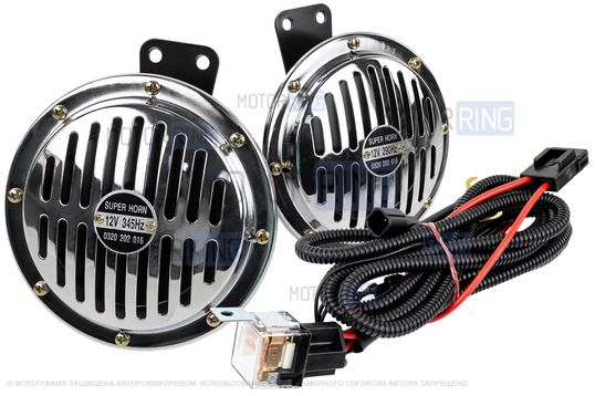 Дисковый воздушный звуковой сигнал SEM-ALI 145 c проводкой штатного подключения для Honda 1 поколения_1