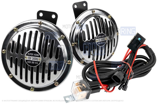 Дисковый воздушный звуковой сигнал SEM-ALI 145 c проводкой штатного подключения для BMW 2 поколения_1