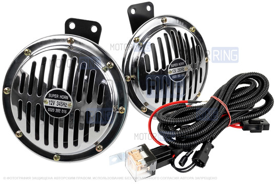 Дисковый воздушный звуковой сигнал SEM-ALI 145 c проводкой штатного подключения для Hyundai, KIA 2 поколения_1