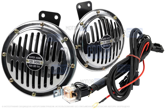Дисковый воздушный звуковой сигнал SEM-ALI 145 c проводкой штатного подключения для Honda 2 поколения_1