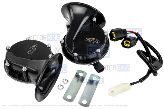 Рупорный воздушный звуковой сигнал SEM-ALI 133 c проводкой штатного подключения для ВАЗ 2108-21099, 2110-2112, 2113-2115, Лада Калина, Калина 2, Гранта, Гранта FL, Приора, Веста, Веста NG, Нива 4х4, Нива Легенд, Нива Тревел, Шевроле Нива_1
