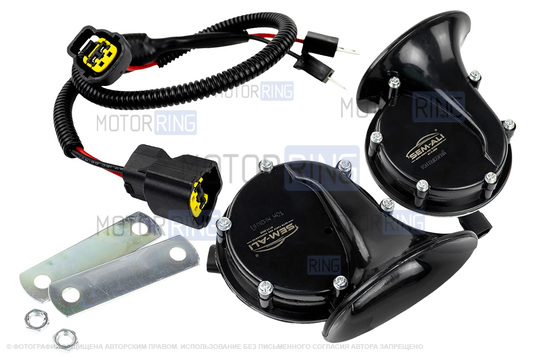 Рупорный воздушный звуковой сигнал SEM-ALI 133 c проводкой штатного подключения для Mercedes, Nissan 1 поколения_1