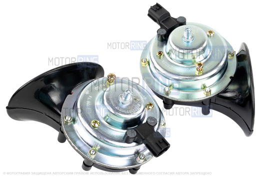 Рупорный воздушный звуковой сигнал SEM-ALI 133 c проводкой штатного подключения для Chevrolet, Nissan, Opel 2 поколения, Ford 1, 2 поколений