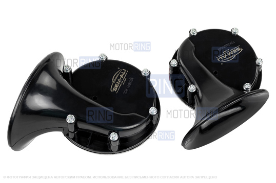 Рупорный воздушный звуковой сигнал SEM-ALI 133 c проводкой штатного подключения для KIA, Hyundai 2 поколения