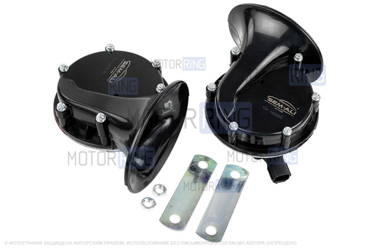 Рупорный воздушный звуковой сигнал SEM-ALI 133 c проводкой штатного подключения для KIA, Hyundai 2 поколения