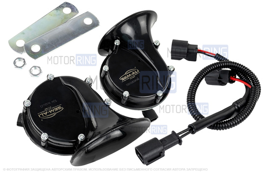 Рупорный воздушный звуковой сигнал SEM-ALI 133 c проводкой штатного подключения для Honda 2 поколения_1