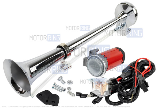 Рожковый воздушный звуковой сигнал SEM-ALI 140 c проводкой штатного подключения для Mazda 1 и 2 поколений, Mitsubishi 2 поколения, Волга_1