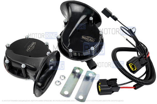 Рупорный воздушный звуковой сигнал SEM-ALI 133 c проводкой штатного подключения для Suzuki, Toyota 1, 2 поколений_1