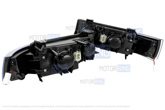 Фары в стиле БМВ с диодными модулями, встроенными ДХО и Хром маской для ВАЗ 2110-2112