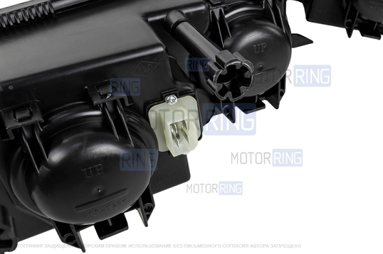 Фары в стиле БМВ с диодными модулями, встроенными ДХО и черной маской для ВАЗ 2110-2112