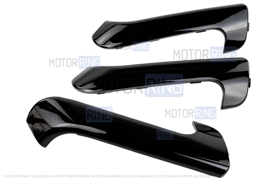 Облицовки рукояток пассажирских дверей черный лак для Лада Гранта, Гранта FL, Калина 2, Датсун