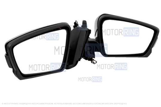 Боковые электрозеркала АТП в стиле Гранты с оборгевом и Плазма повторителем AMG-style, адаптированные для Лада 4х4, Нива Легенд