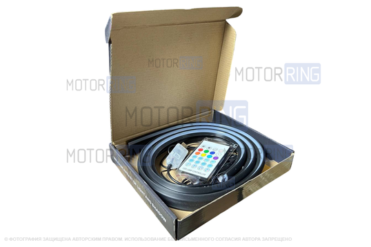 RGB-лента подсветки между лобовым стеклом и торпедо с пультом ДУ_1