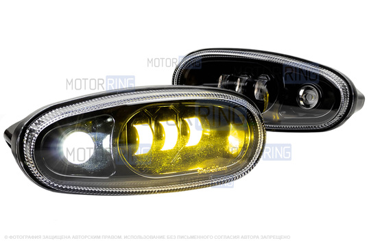 Диодные двухцветные ПТФ Sal-Man 50W 4600lux для Шевроле Ланос_1