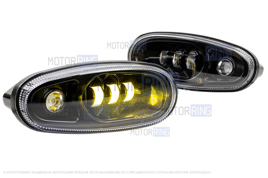 Диодные двухцветные ПТФ Sal-Man 50W 4600lux для Шевроле Ланос