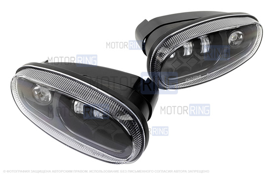 Диодные двухцветные ПТФ Sal-Man 50W 4600lux для Шевроле Ланос