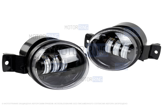 Двухцветные диодные ПТФ Sal-Man 50W 4600lux (бело-синий 6000К и желтый 3000К) для БМВ 1, X1, X3, X5, X6