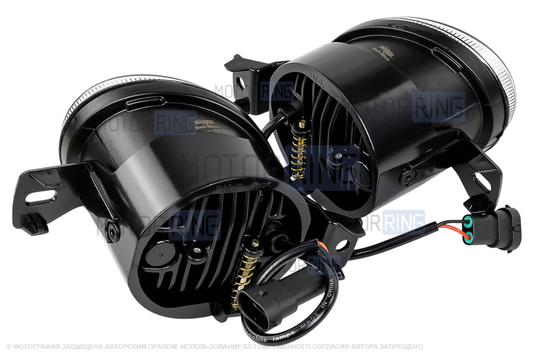 Двухцветные диодные ПТФ Sal-Man 50W 4600lux (бело-синий 6000К и желтый 3000К) для БМВ 1, X1, X3, X5, X6