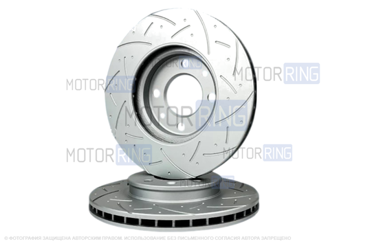 Вентилируемые передние тормозные диски МАВИКО Premium с насечками и перфорацией для Hyundai Solaris, Accent, KIA Rio_1